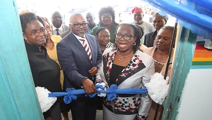 (L-r): Mrs. Aderonke Bello, managing director, Innovative Technology Literacy Service Ltd, John Ugbe, managing director, MultiChoice Nigeria, Mrs. Patricia Enase, zonal director Eti-Osa, Zone 2, District 3 and Mrs Mary Oyetunde, director of Co-Curriculum Science and Technology, Ministry of Education, Lagos State during the launch of MultiChoice Resource Centre held at Eti-Osa Community High School, Sangotedo, Lagos on Wednesday.